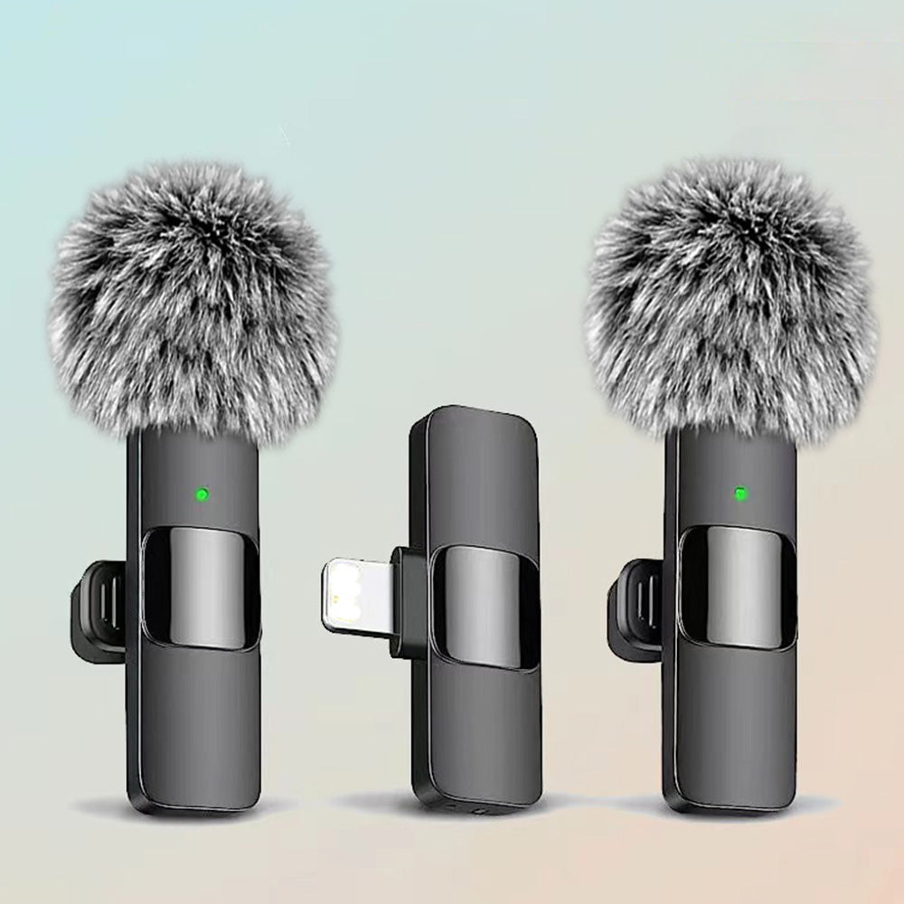 2-in-1 Wireless Lavalier Microphone Video Audio Recording Mic for Live Vlog Recording