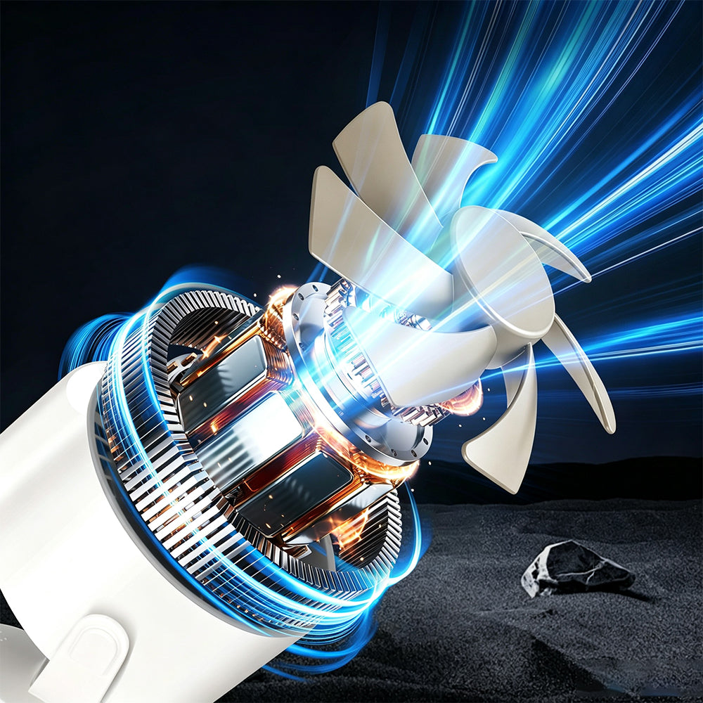 100 Level Digital Clip Fan 720 Degree Airflow Portable Car Fan - White