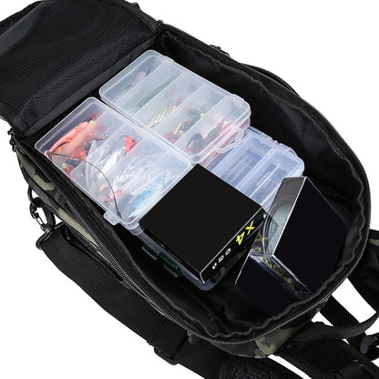 Fishing Tackle Backpack with Rod Holder Outdoor Shoulder Bag for Fishing Gear Storage Green