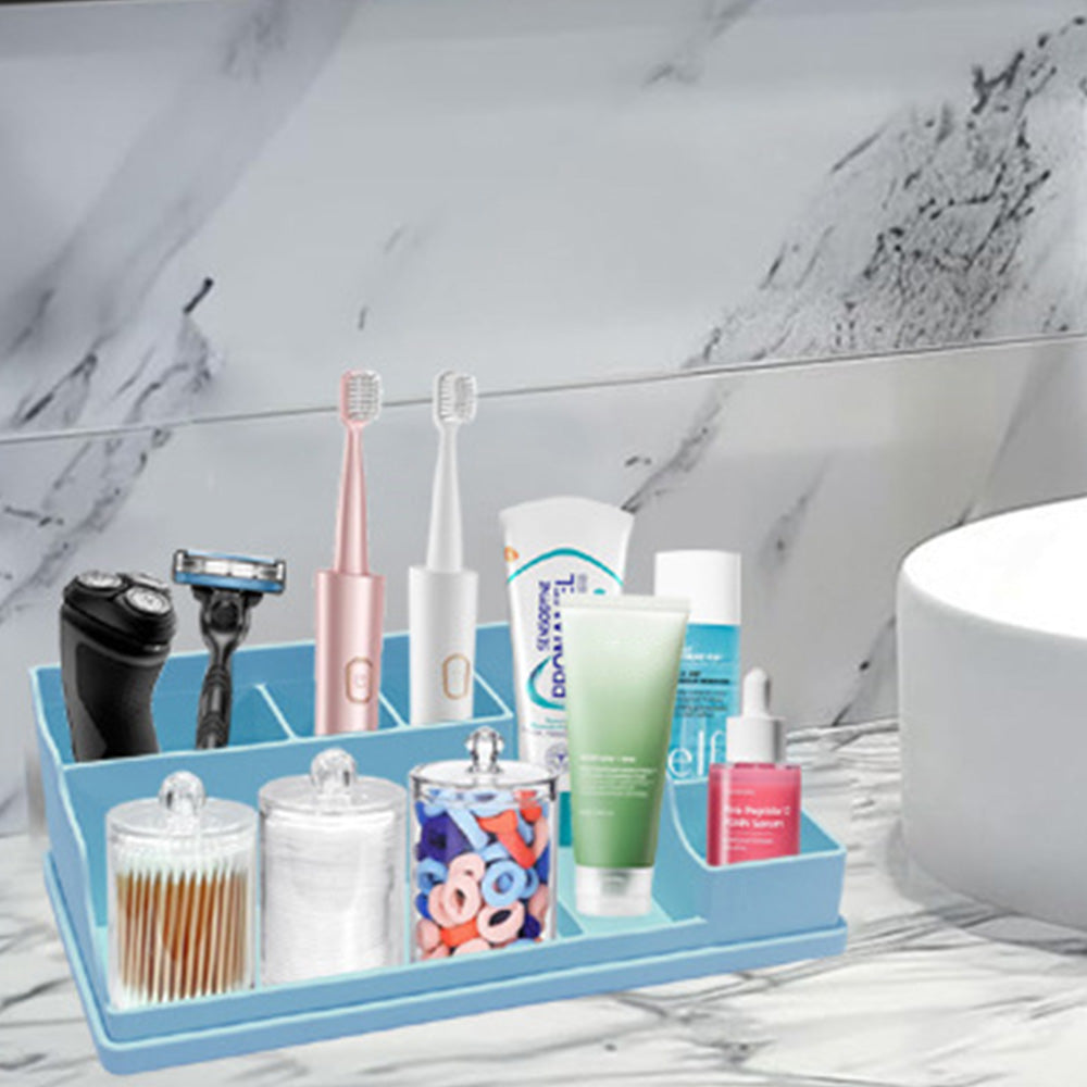 Silicone Toothbrush Holder Bathroom Organizer-Blue