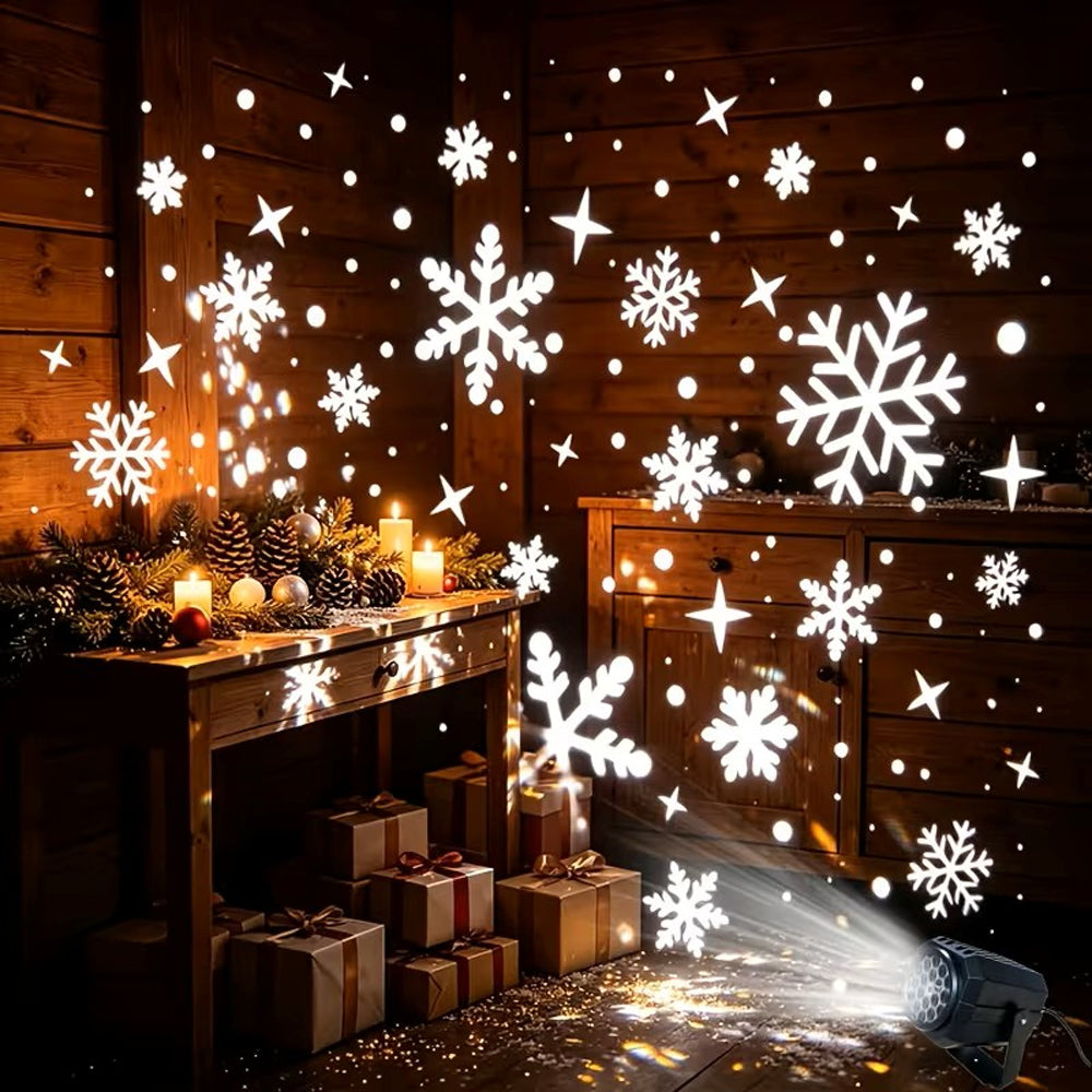 5V USB Christmas Holiday Projector Light for Indoor Outdoor Decor - Snowflake