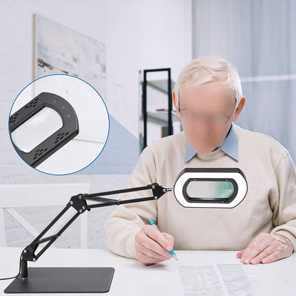 15X Magnification Desk Lamp Long Arm Folding Magnifying Lamp