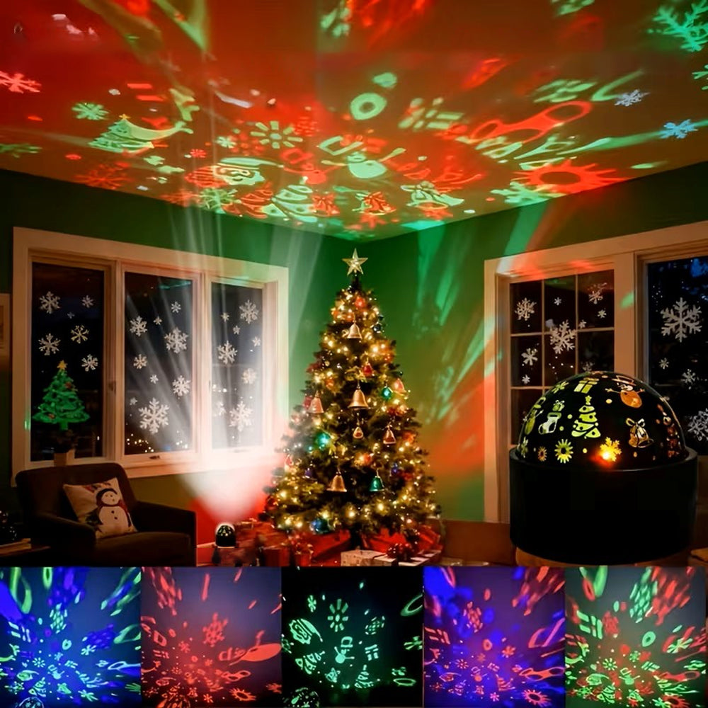 2-in-1 Projection Light Christmas RGB Light with Music Sync - Snow