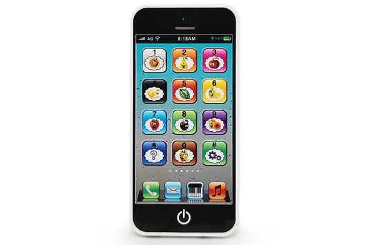 Learning Toy Play Cell Phone with 8 Functions and Dazzling Lights Interactive Toy for  Boys Girls-Black