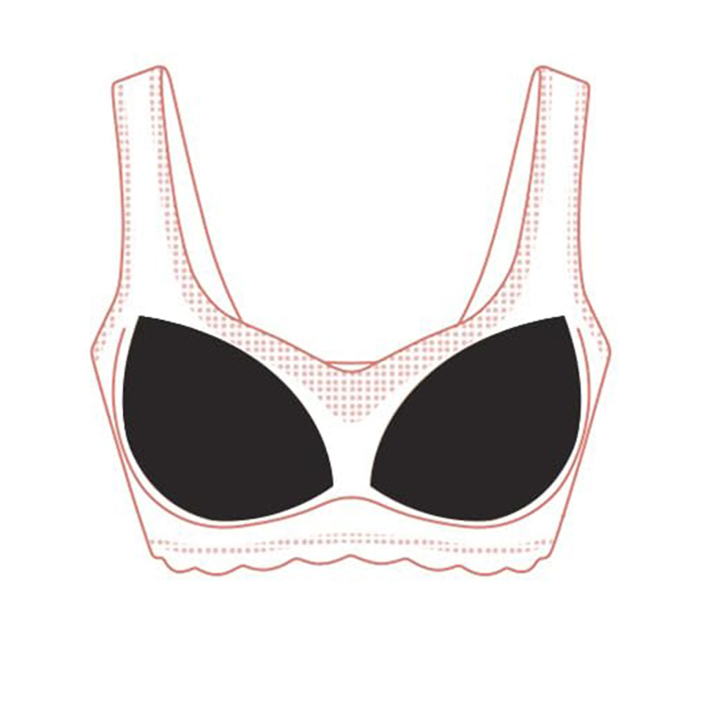 4 Pairs Triangle Replacement Foam Bra Pad Inserts - Black