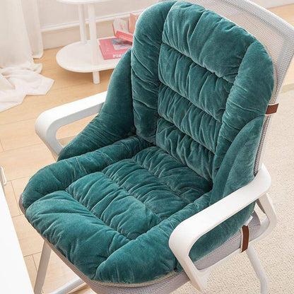 Backrest Seat Cushion with Ties High Back Seat Chair Pad for Office Gaming Chair Dark Green