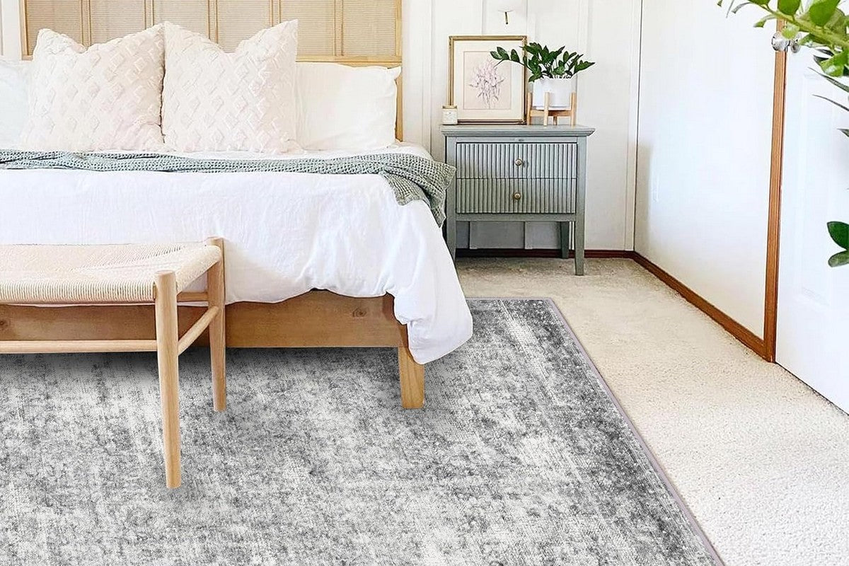 Area Rug Washable Taupe Rug Vintage Boho Non Slip Mat for Living Room Dining Room -Style7
