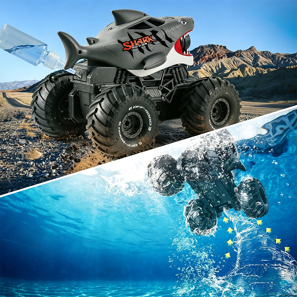 Gesture Sensing Amphibious RC Shark Monster Truck - Green
