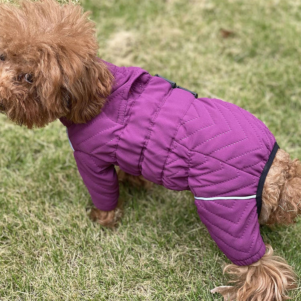 Warm Dog Vest Reflective Coat Windproof Winter Jacket for Pet Dogs Purple