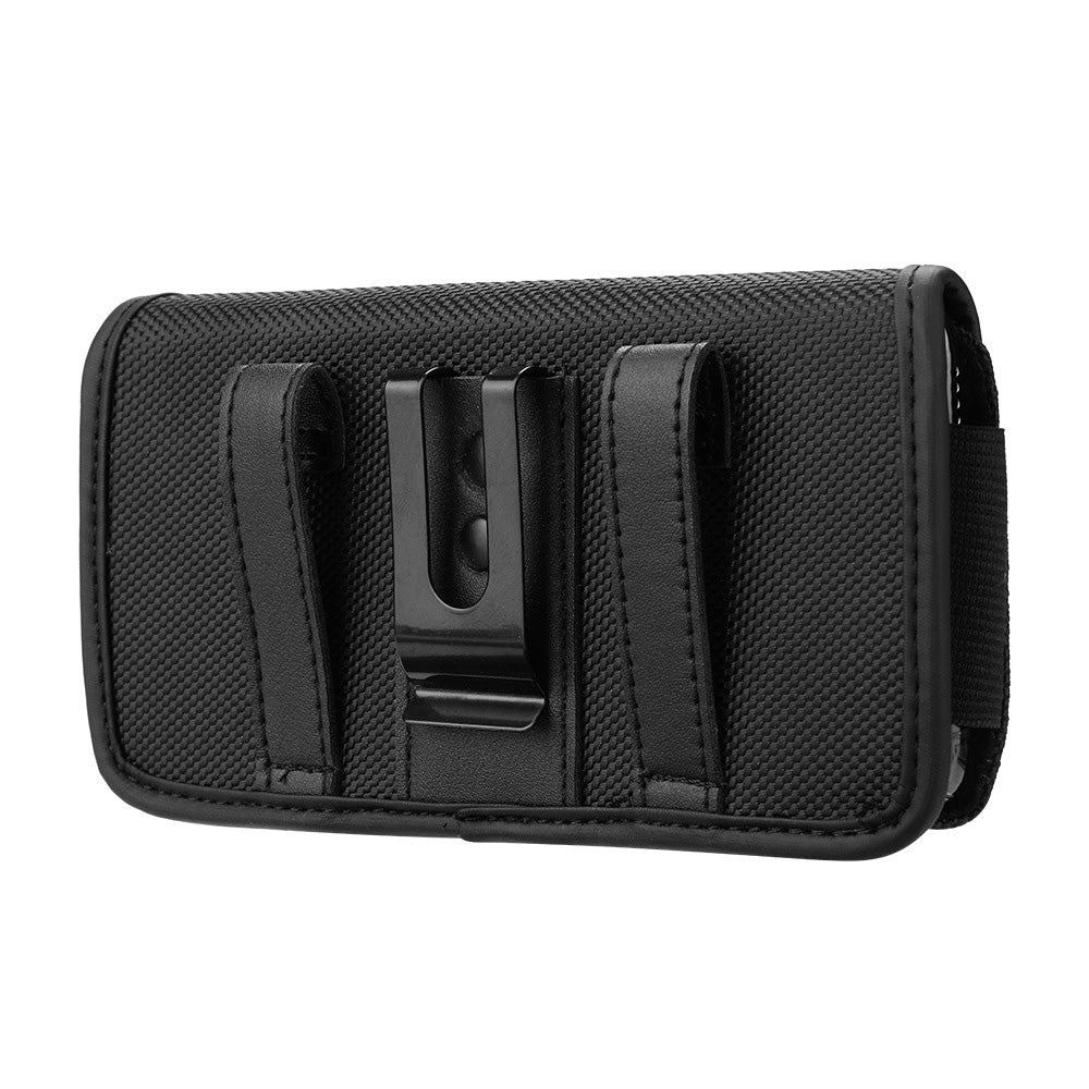 Universal Black Oxford Phone Waist Pouch with Belt Clip & Card Slot M