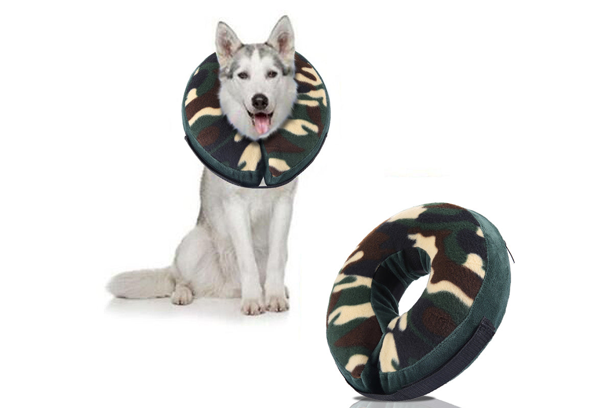 Inflatable Pet Protective Collar - Green camo