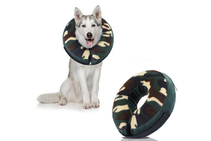 Inflatable Pet Protective Collar - Green camo