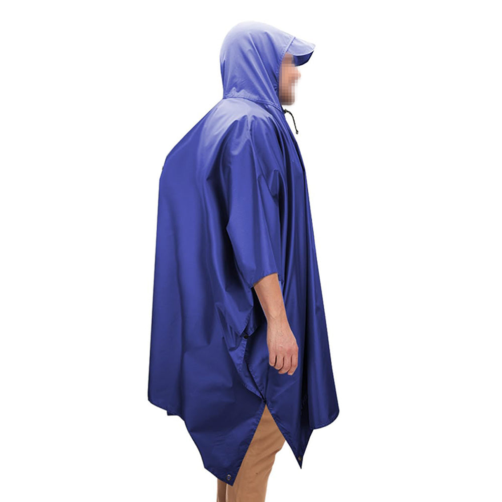 3 in 1 Portable Rain Poncho Waterproof Lightweight Emergency Raincoat with Pocket-Blue
