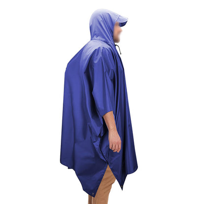 3 in 1 Portable Rain Poncho Waterproof Lightweight Emergency Raincoat with Pocket-Blue