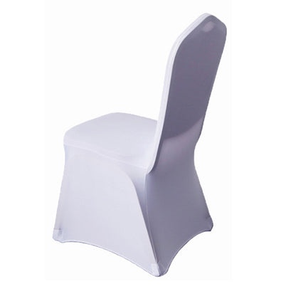 2Pcs Stretch Solid Colour Chair Cover for Wedding Party Decoration -White