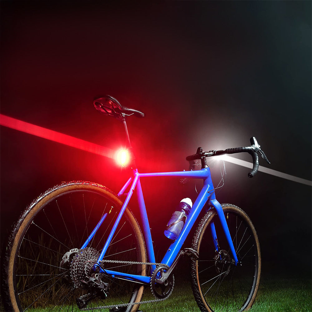 2Pcs Bike Lights Set USB Rechargeable Front Headlight and Rear Taillight