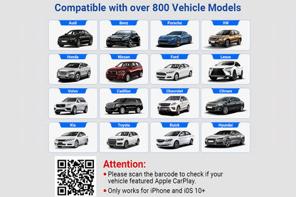 For Apple CarPlay Wireless Adapter Car Play Dongle Bluetooth WiFi Fast Connect