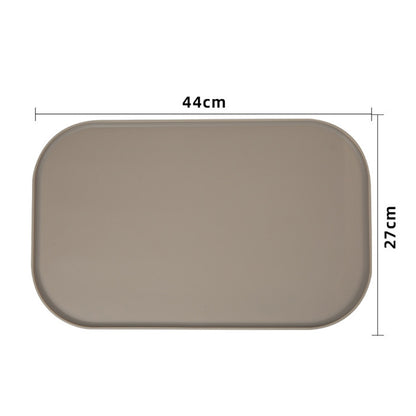Silicone Pet Feeding Mat Raised Edge Anti-Spill Washable Non-Slip Placemat-Beige