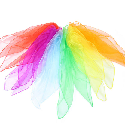 6Pcs Juggling Scarves Colorful Actives Dance Music Scarves
