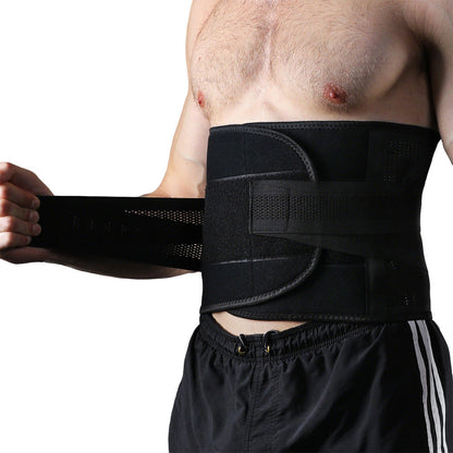 Adjustable Waist Support Belt Unisex Outdoor Sports Abdominal Lumbar Brace Black