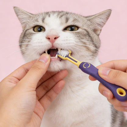 Pet Toothbrush for Dogs and Cats 3 Sided