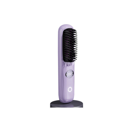 USB Rechargeable Hair Straightening Brush -Purple