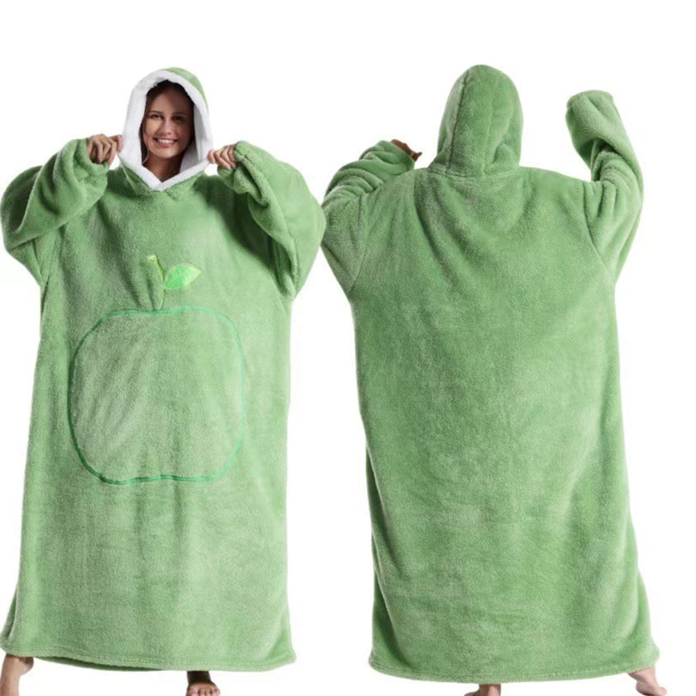 Unisex Hoodie Blanket Oversized Wearable Throw Blanket Green