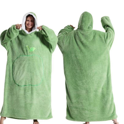 Unisex Hoodie Blanket Oversized Wearable Throw Blanket Green
