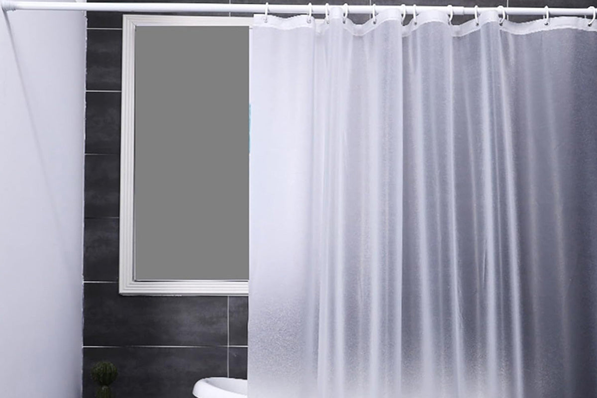 PEVA Shower Curtain Liner with Grommets and Hooks - White