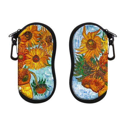 Glasses Case Scratch-Resistant Zipper Sunglasses Pouch for Travel-Orange