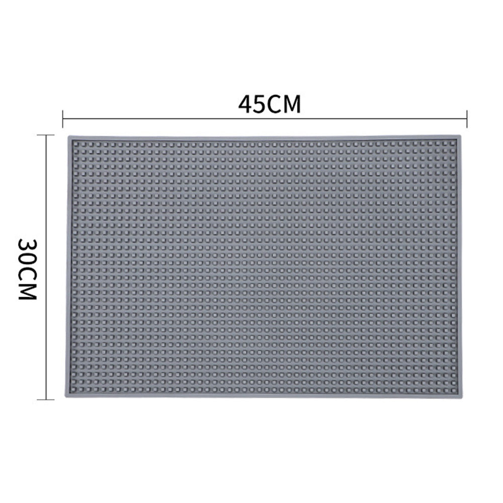 Bar Mat Non Slip Drying Mat for Countertops PVC Bar Service Mat Home Bar-Grey