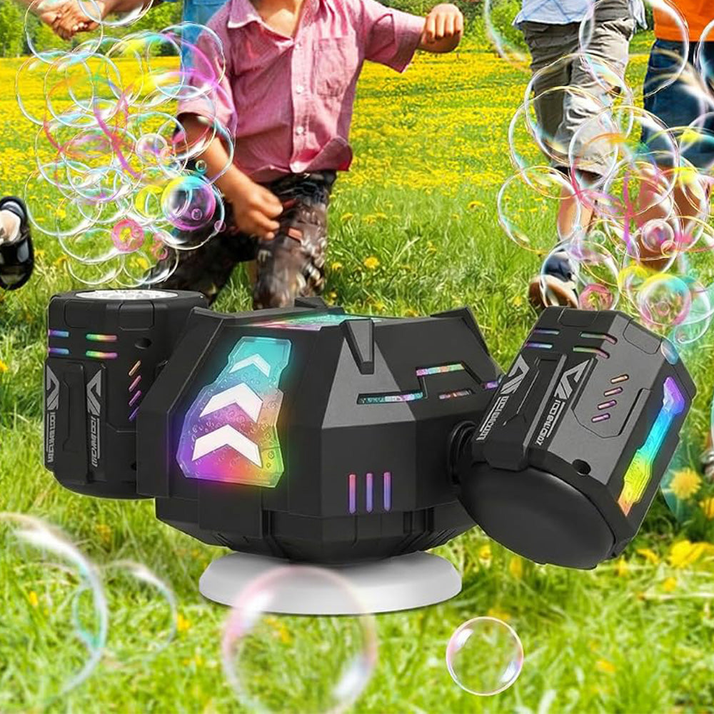 Rechargeable Bubble Machine with RGB Lights - Black