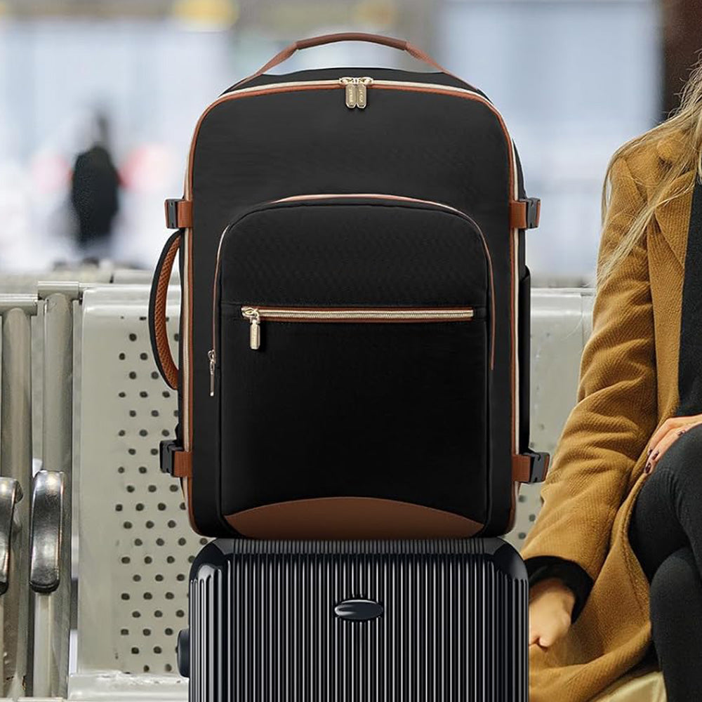 4Pcs Set Travel Luggage Bags 40L Backpack fits 17 inch Laptop with 3 Packing Cubes Black