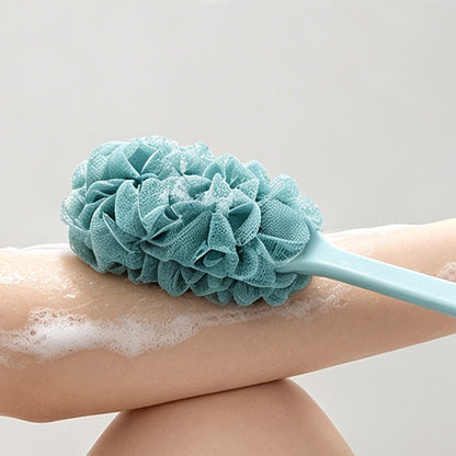2Piece Long Handle Shower Bath Brush Set -Beige and Blue