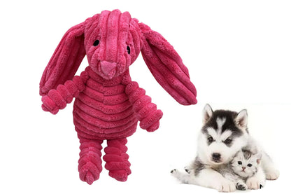 Cute Pet Dog Chew Toy Squeaker Squeaky Soft Plush Play Sound Puppy Teeth Toy-Rabbit