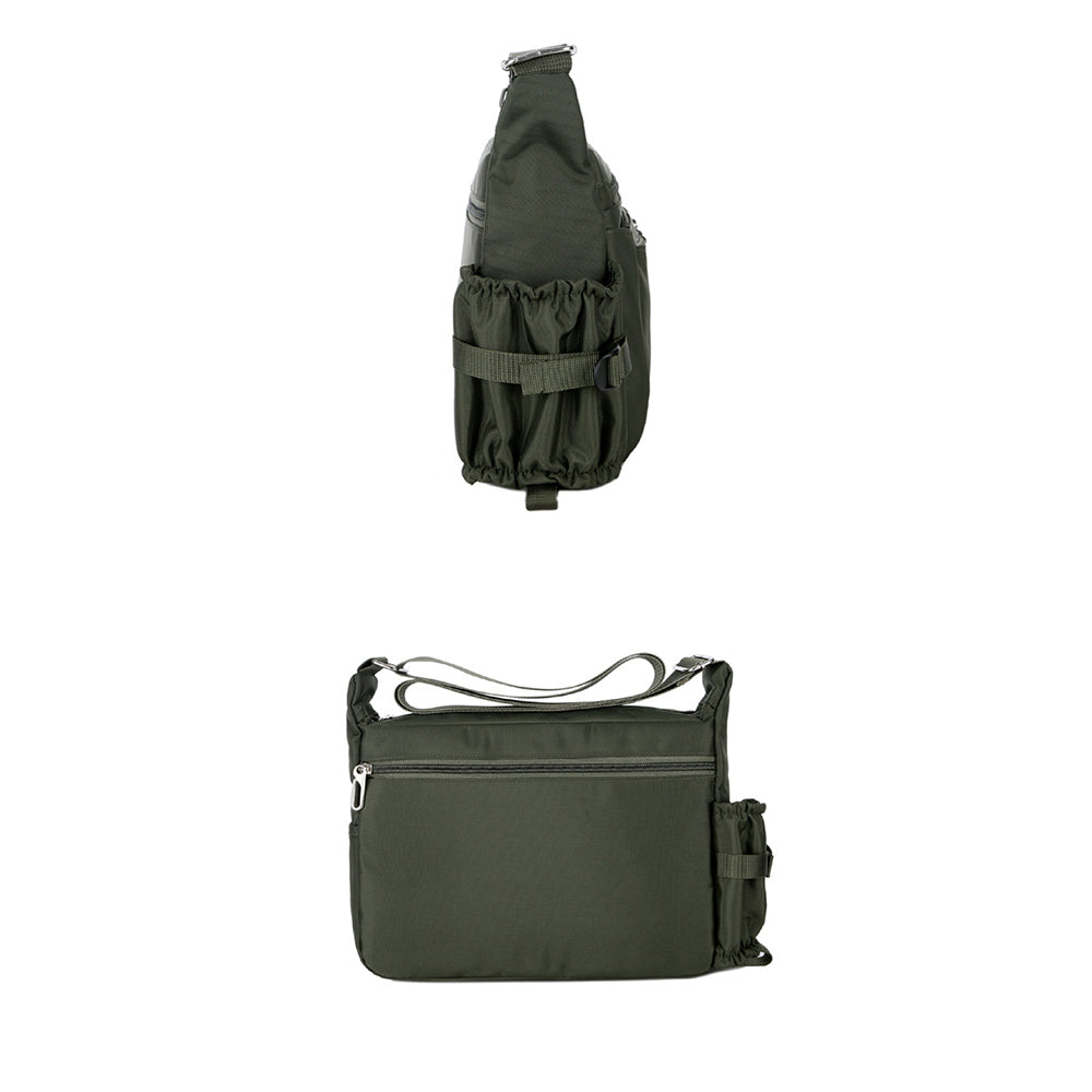 Water-Resistant Messenger Bag for Men Lightweight Travel Crossbody Sling Bag-Green