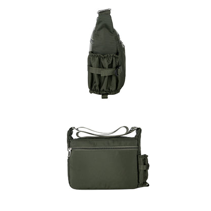 Water-Resistant Messenger Bag for Men Lightweight Travel Crossbody Sling Bag-Green