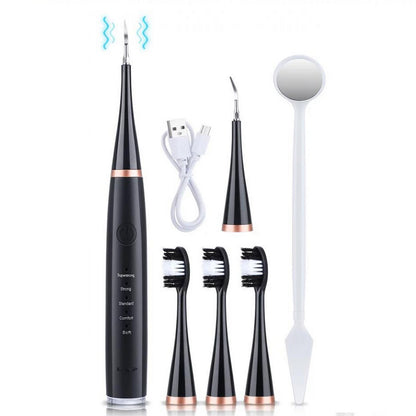 Electric Toothbrush Scaler Stains and Tartar Remover Tools Teeth Cleaning Kit -Black