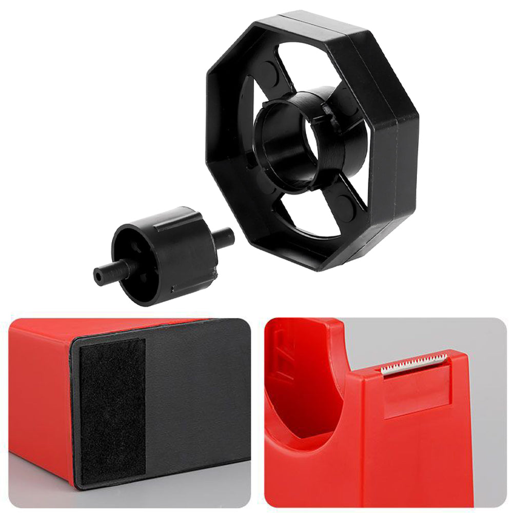 Heavy Duty Cello Tape Dispenser with 6 Roll Clear Tape-Red