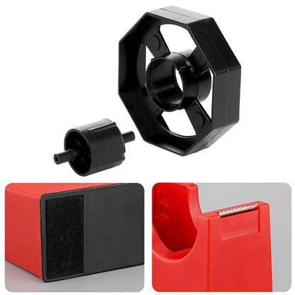 Heavy Duty Cello Tape Dispenser with 6 Roll Clear Tape-Red