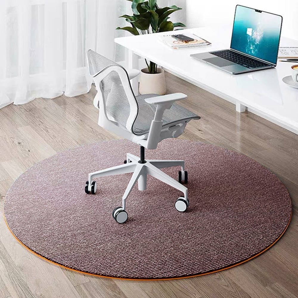 Round Office Chair Mat Anti Slip Floor Protector - Brown