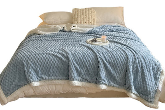 Soft Warm Fluffy Fleece Winter Throw Blanket - Blue