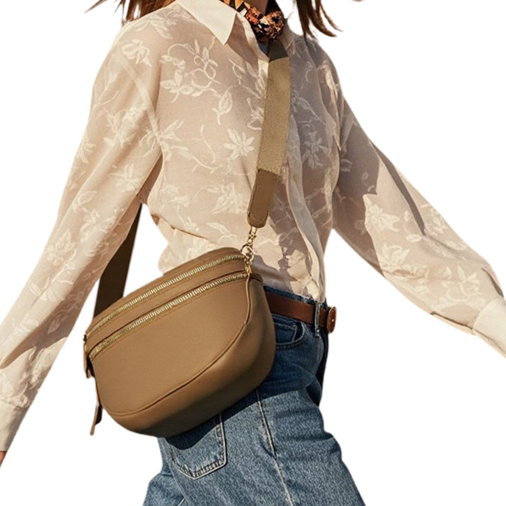 Oxford Cloth Large Capacity Crossbody Bag ¨C Lightweight Shoulder Messenger Bag for Women Caramel