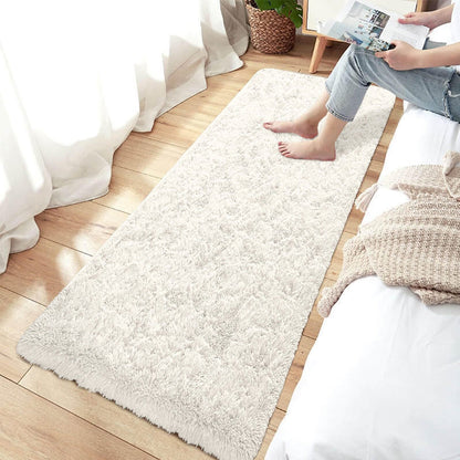 Non Slip Floor Mats Long Bedroom Rugs Fluffy Floor Mat Beige