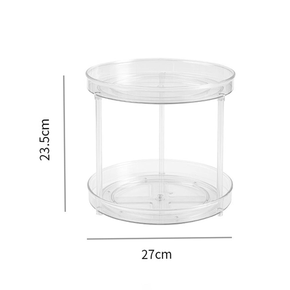 2-Tier Lazy Susan Turntable Spice Rack Cabinet Storage Tray Organizer for Kitchen Countertop
