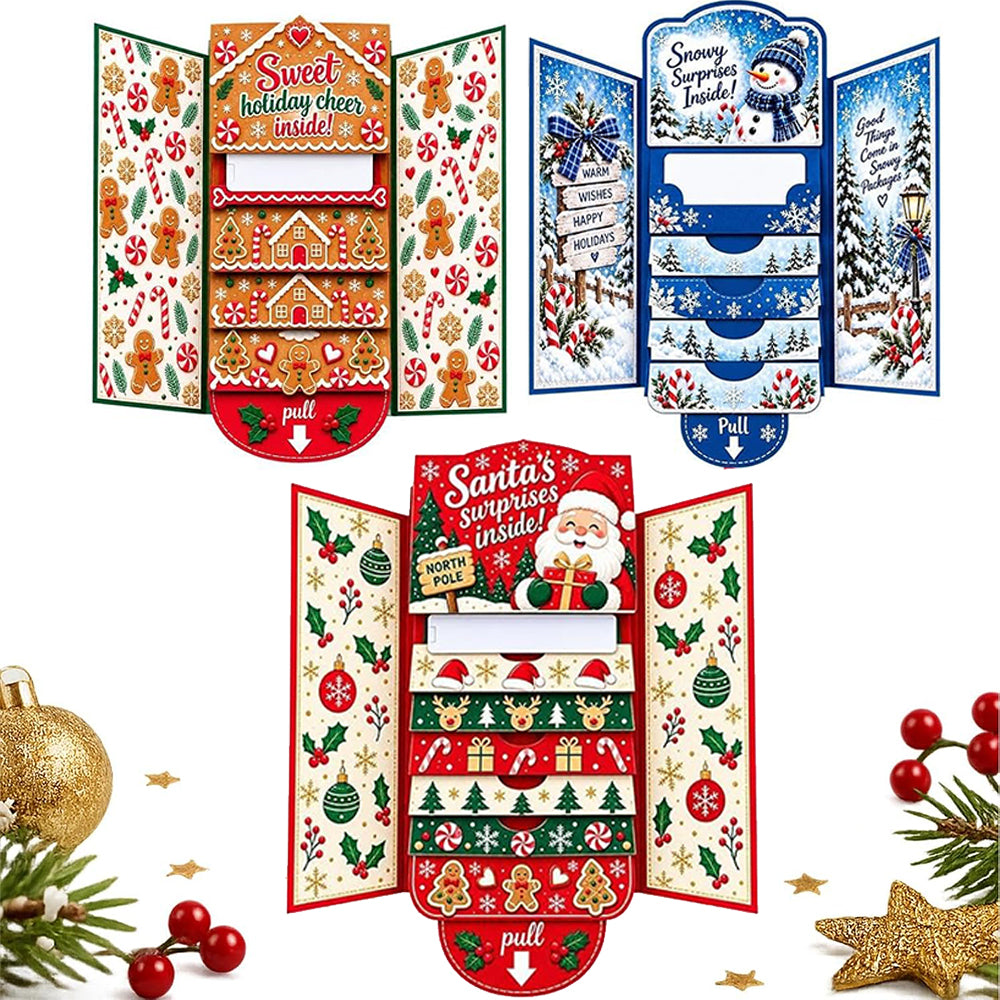 3 Piece Waterfall Christmas Gift Card Booklet Christmas Gift Card Book for Adults