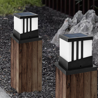 Solar Garden Lights 3 Modes Solar Powered Post Cap Lights IP65 Waterproof Solar Post Light for Deck Garden Patio Fence -Black