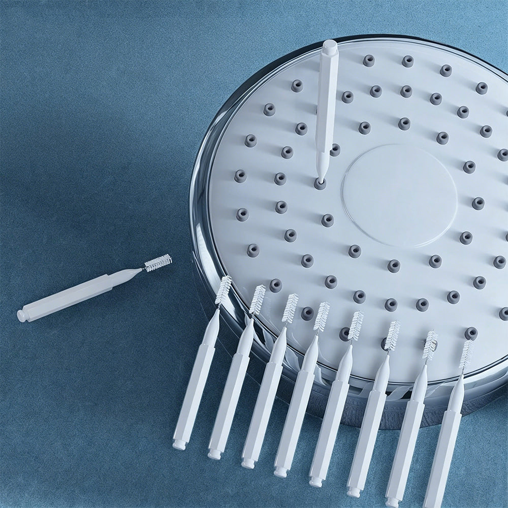 Shower Head Cleaning Brush Set Anti-Clogging with Storage Box for Bathroom-White