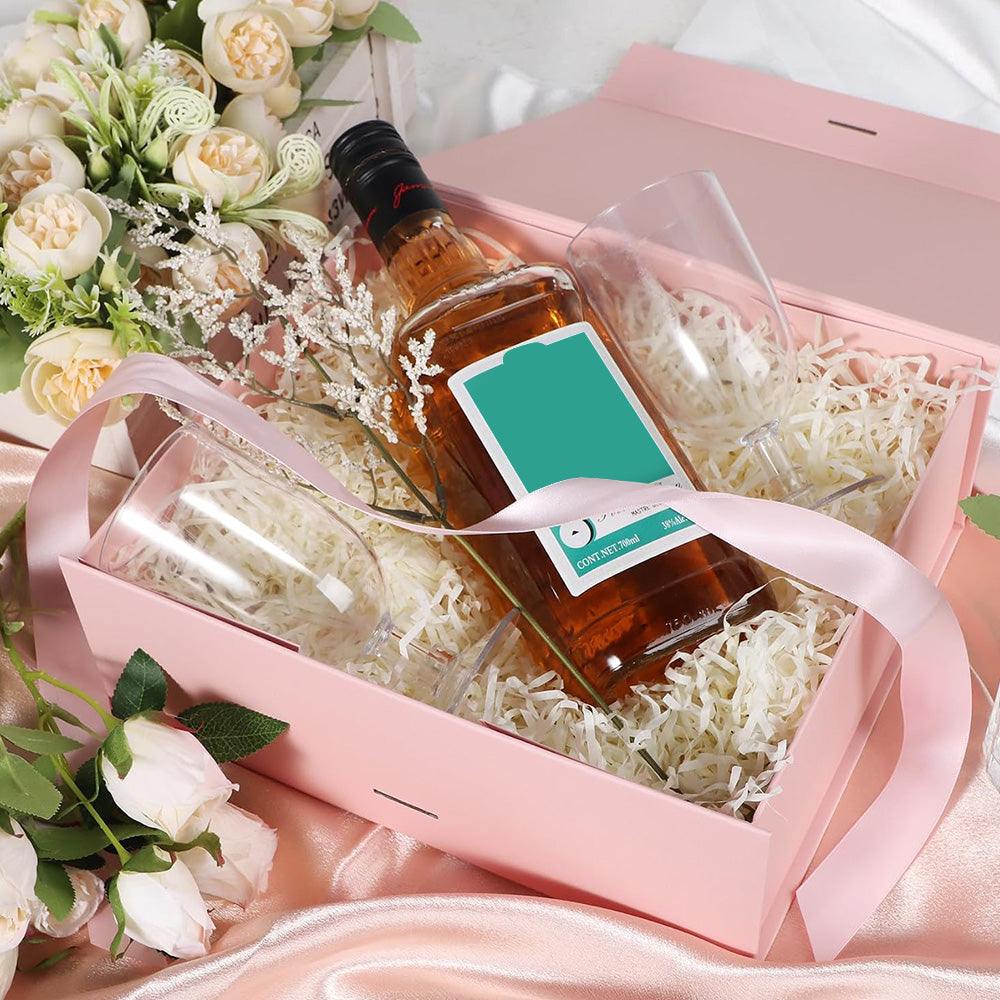 Pink Easy Attached Gift Boxes Set of 3 Gift Boxes with Satin Ribbon