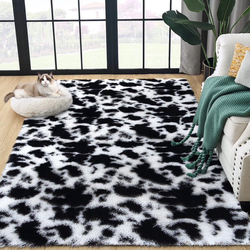 Plush Area Rug Soft Fluffy Carpet for Bedroom Living Room Dorm Room-White
